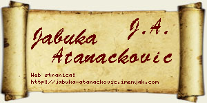 Jabuka Atanacković vizit kartica